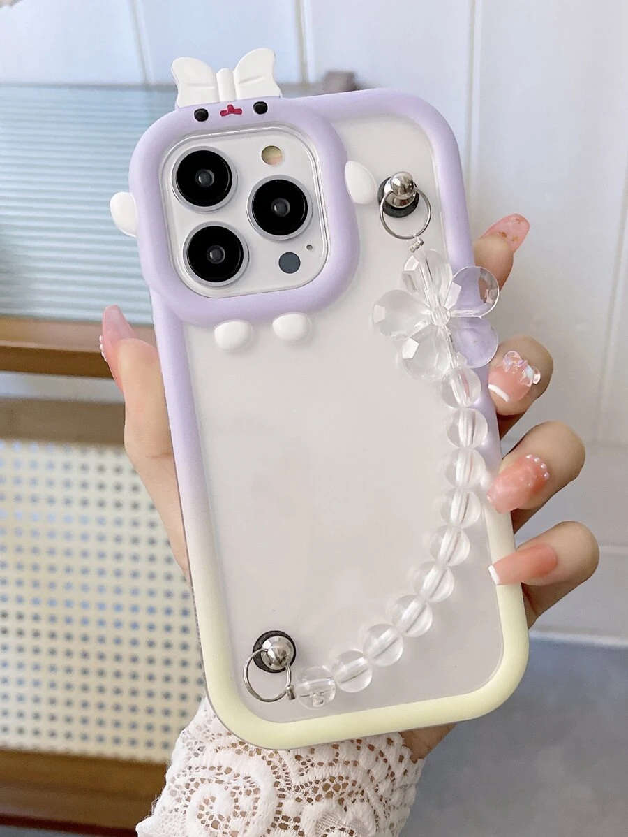 卡通裝飾手機殼附帶繩子