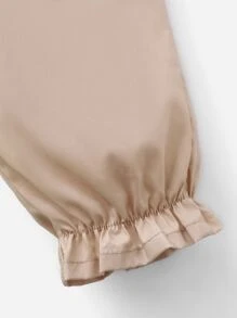 Baby Button Front Paperbag Waist Trousers - Khaki - View 3