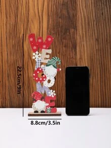 1入聖誕裝飾木質字母和彩繪diy裝飾品,無臉老人設計,北歐風格 - 彩色 - 查看 5