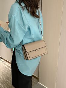 Minimalist Flap Square Bag - Coffee Brown - View 5