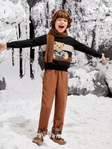 SHEIN Boys Bear Pattern Jumper - Multicolor - View 8