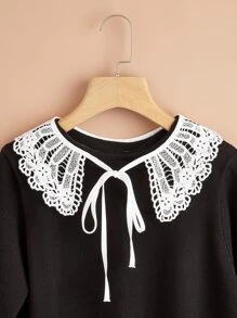 Guipure Lace Dickey Collar - White - View 1