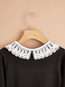 Guipure Lace Dickey Collar - White - View 2