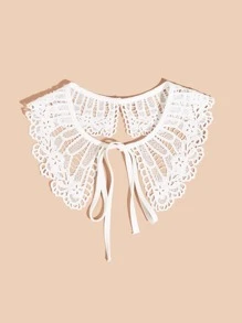 Guipure Lace Dickey Collar - White - View 4