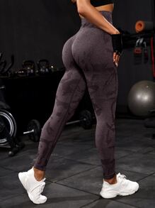 Easithlete Quần Leggings Thể thao Nữ Đồ họa - Bụi tím - Xem 1