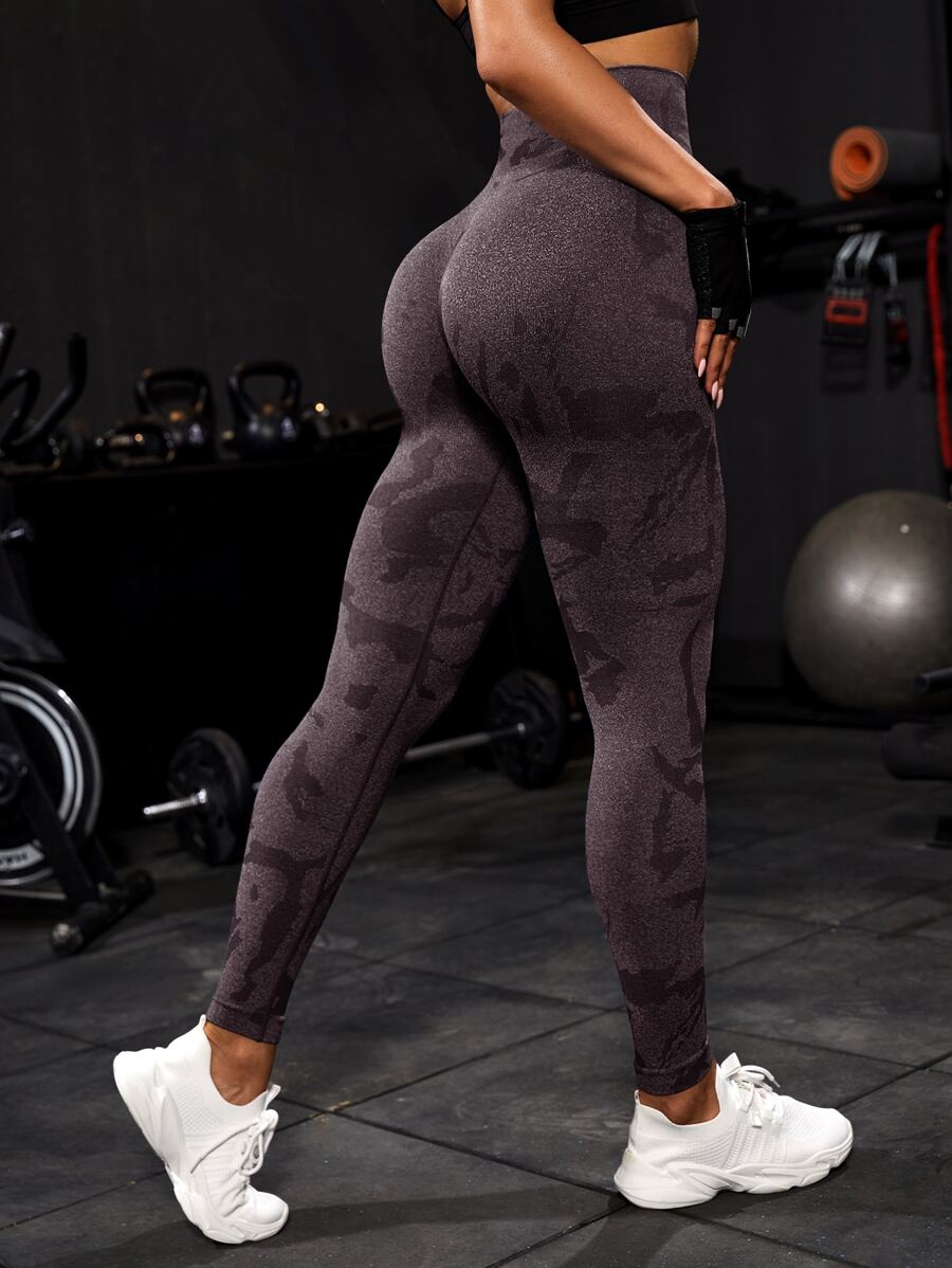 Easithlete Quần Leggings Thể thao Nữ Đồ họa - Bụi tím - Xem 1
