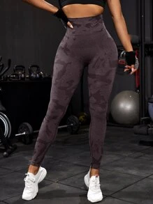 Easithlete Quần Leggings Thể thao Nữ Đồ họa - Bụi tím - Xem 2