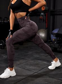 Easithlete Quần Leggings Thể thao Nữ Đồ họa - Bụi tím - Xem 3