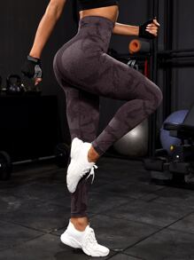 Easithlete Quần Leggings Thể thao Nữ Đồ họa - Bụi tím - Xem 5