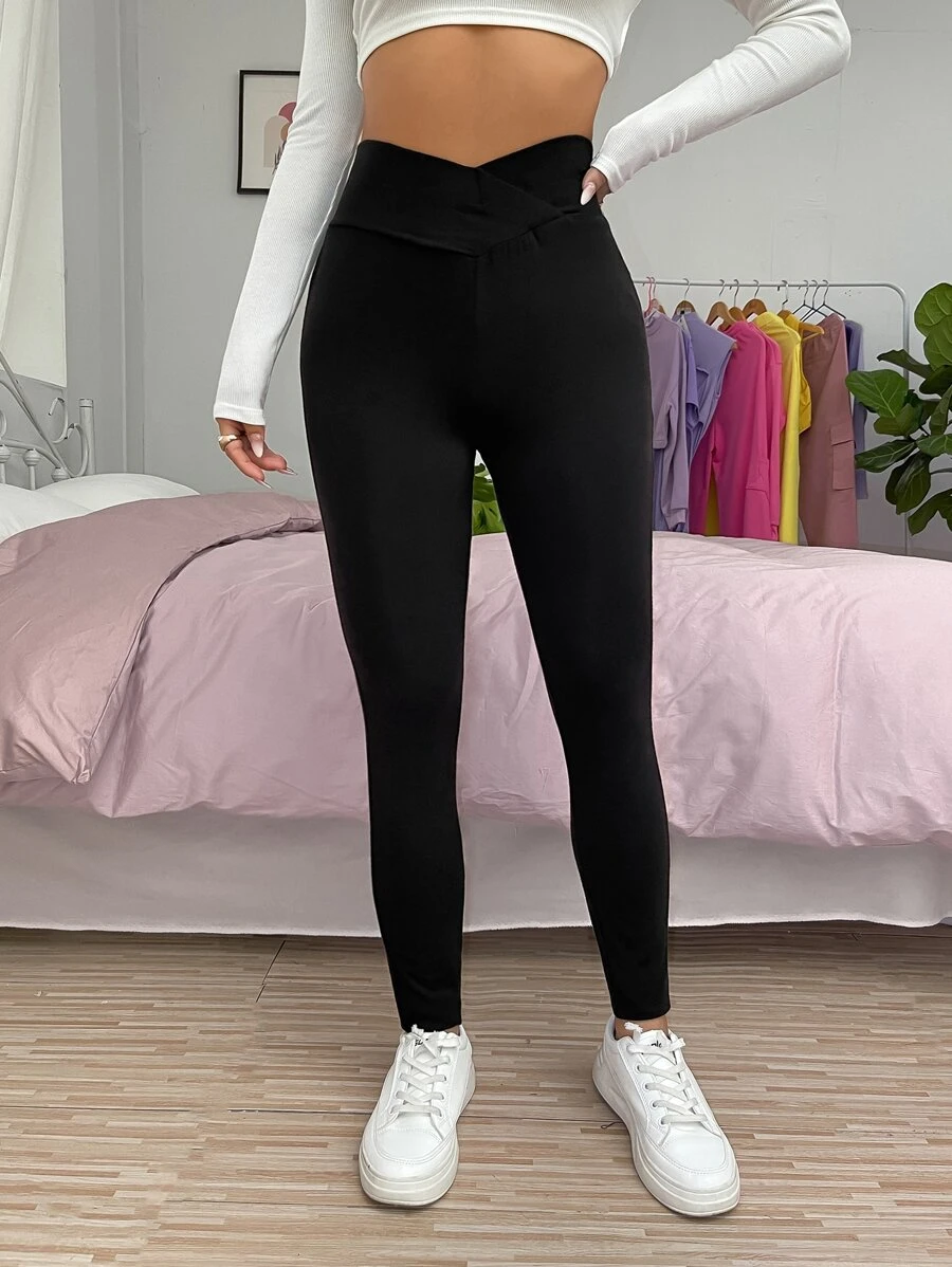 Muchica 素色高腰緊身打底褲