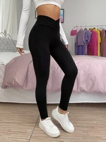 Muchica 素色高腰緊身打底褲