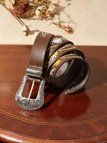 SHEIN VCAY Floral Embroidered Belt Boho - Multicolor - View 2