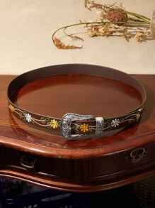 SHEIN VCAY Floral Embroidered Belt Boho - Multicolor - View 4