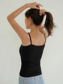 DAZY Solid Thermal Underwear Top - Black - View 2