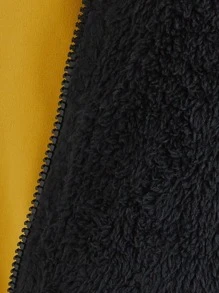 SHEIN 男孩字母圖案翻蓋口袋連帽外套