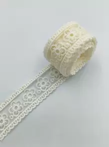 1卷DIY織帶花邊 - 米色 - 查看 1