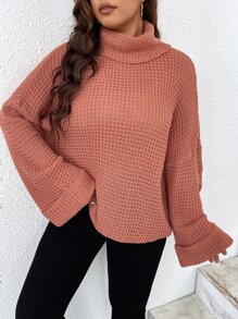 SHEIN LUNE Plus pulover cu umăr scazut cu gât rotic