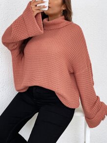 SHEIN LUNE Plus pulover cu umăr scazut cu gât rotic