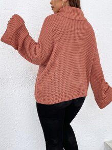 SHEIN LUNE Plus pulover cu umăr scazut cu gât rotic