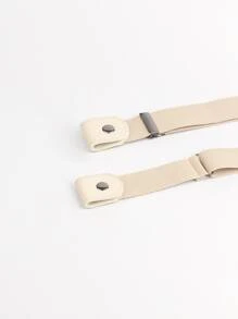 Cinturón elástico unicolor - Beis - Ver 5