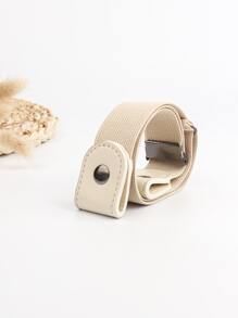 Cinturón elástico unicolor - Beis - Ver 7