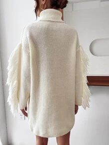 SHEIN Essnce Damskie Sukienki Swetrowe Frędzel Prosty Casual