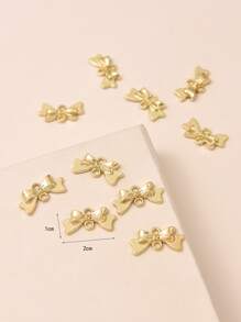 10入組蝴蝶結DIY吊墜 - 金黃色 - 查看 4