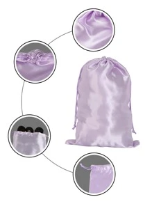2pcs Plain Wig Storage Bag - Mauve Purple - View 5