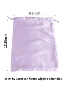 2pcs Plain Wig Storage Bag - Mauve Purple - View 4