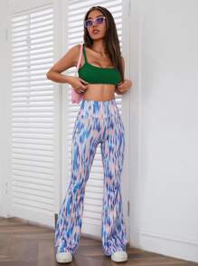 SHEIN PETITE Solid Ribbed Knit Crop Cami Top - Dark Green - View 6