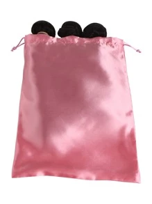 3pcs Satin Wig Storage Bag - Dusty Pink - View 5