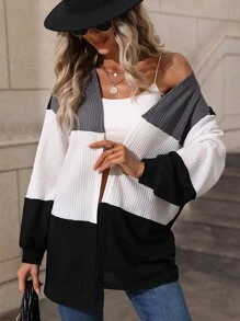 SHEIN LUNE Áo khoác nữ Khối Màu Giải trí - Nhiều màu - Xem 3