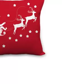 1pc Christmas Elk & Santa Print Cushion Cover Without Filler