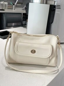 Pocket Front Square Bag - Beige - View 2