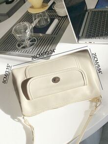 Pocket Front Square Bag - Beige - View 3