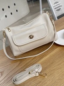 Pocket Front Square Bag - Beige - View 7