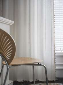 Bubaba 1 件套米色针织提花卧室窗帘，波西米亚风极简主义北欧风格条纹针织遮光窗帘，适用于卧室、餐厅、厨房、客厅、酒店、日常和节日装饰，四季使用 - 米色 - 查看 6