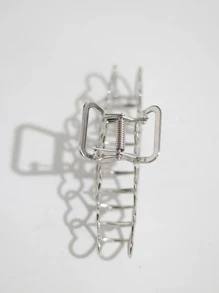 Garra Para Cabello Decorada Con Corazón - Plateado - Ver 4