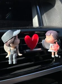 3pcs Cartoon Design Car Air Outlet Ornament - Grey - View 2