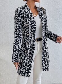 Chiquease Abrigo con estampado - Blanco y Negro - Ver 3