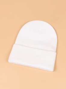 Letter Graphic Beanie - White - View 2
