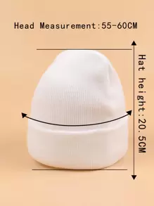 Letter Graphic Beanie - White - View 3