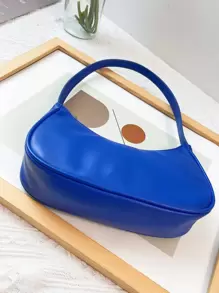 Minimalist Neon Blue Hobo Bag - Blue - View 4