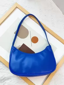 Minimalist Neon Blue Hobo Bag - Blue - View 2
