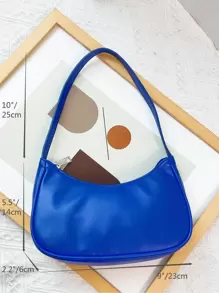 Minimalist Neon Blue Hobo Bag - Blue - View 6