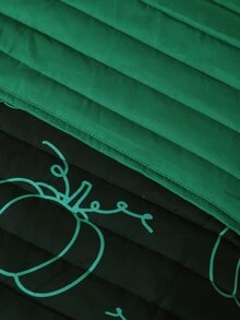 Halloween Pumpkin Print Bedspread Set Without Filler - Multicolor - View 2