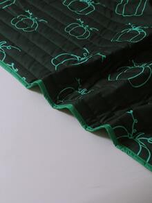 Halloween Pumpkin Print Bedspread Set Without Filler - Multicolor - View 3