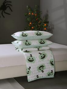 Halloween Pumpkin Print Bedspread Set Without Filler - Multicolor - View 2