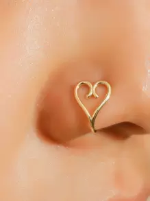 Cuff de nariz con diseño de corazón - Amarillo Oro - Ver 1