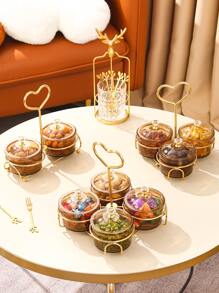 1pc 4 Grids Food Storage Box With Rack - Multicolor - View 1